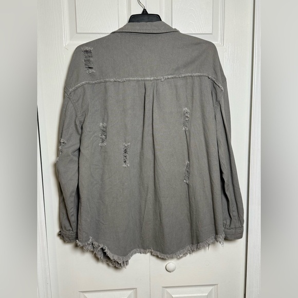 Distressed Gray Women's Jacket - Picture 10 of 11